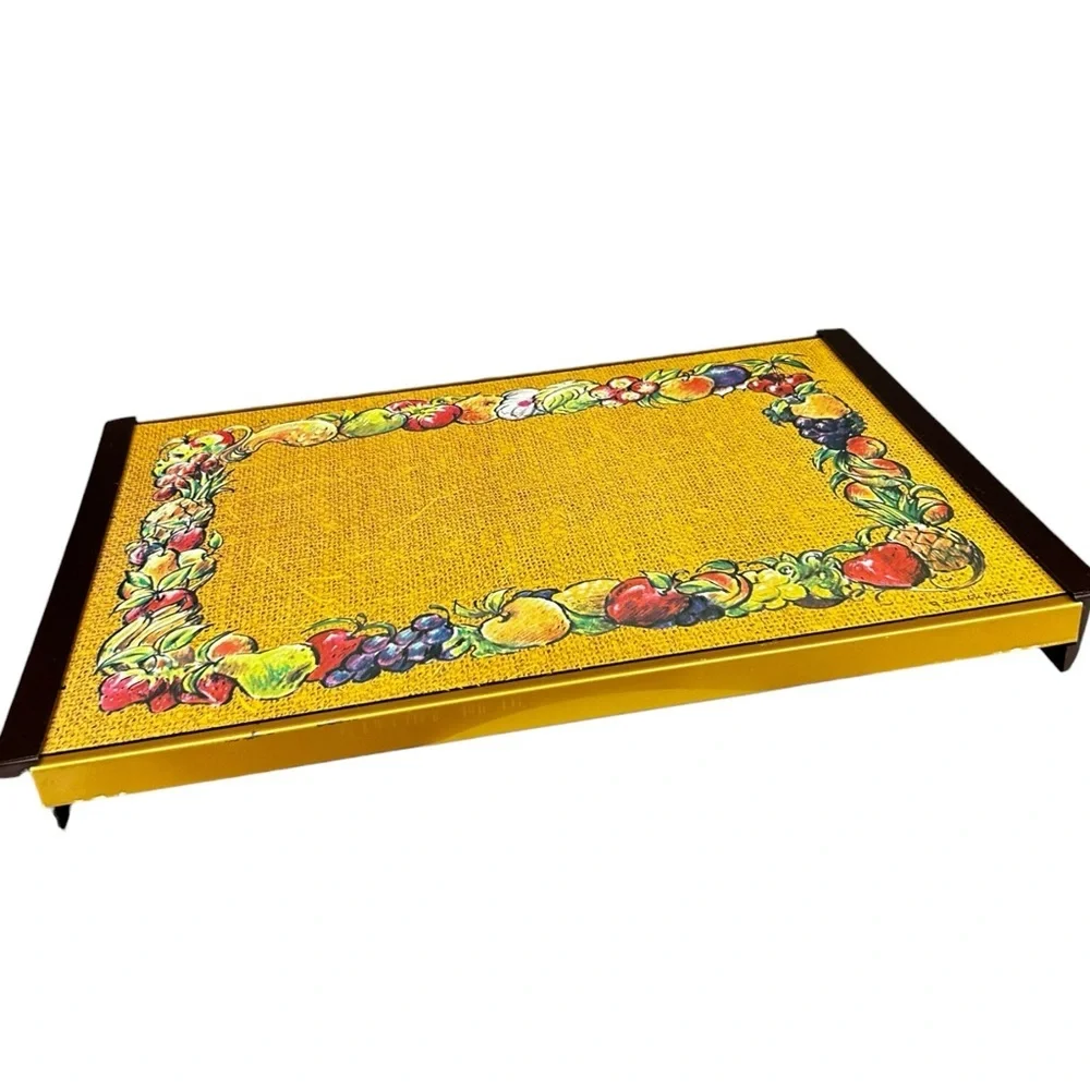 Vintage Warm-O-Tray Food Warming Tray Fruit Print Mid Century Kitchen Decor